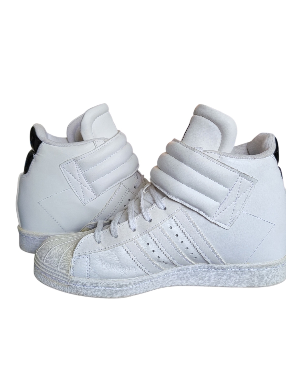 adidas Superstar White High-Top Shell Toe Sneakers - Picture 6 of 10